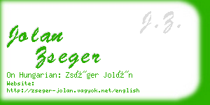 jolan zseger business card